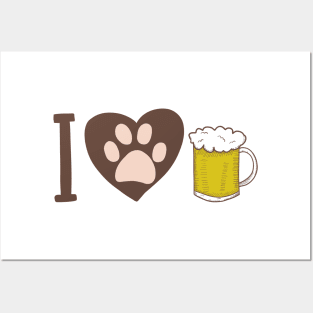 I love dogs and beer Posters and Art